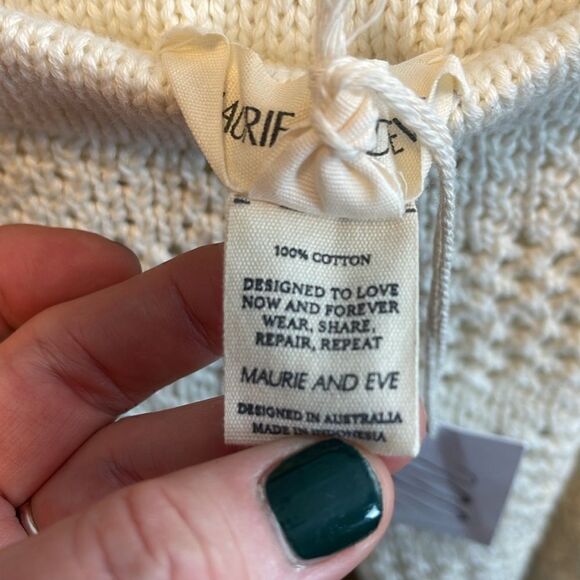 Maurie & Eve In Balance Beachy Boho Knit Crochet Shorts in Ivory Sz 6. NWT - Picture 8 of 8